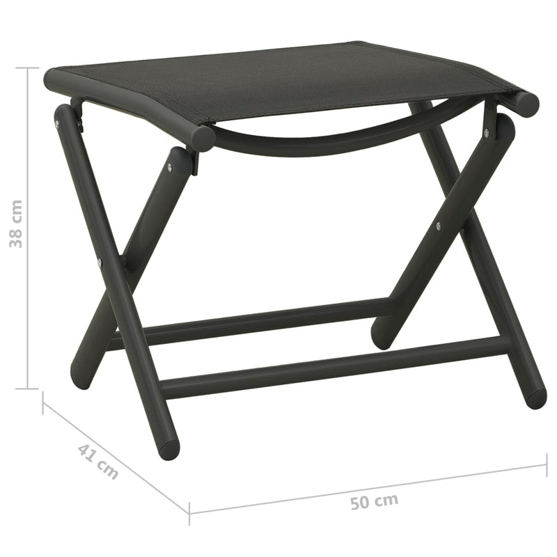 vidaXL 3 Piece Garden Lounge Set Textilene and Aluminium Black