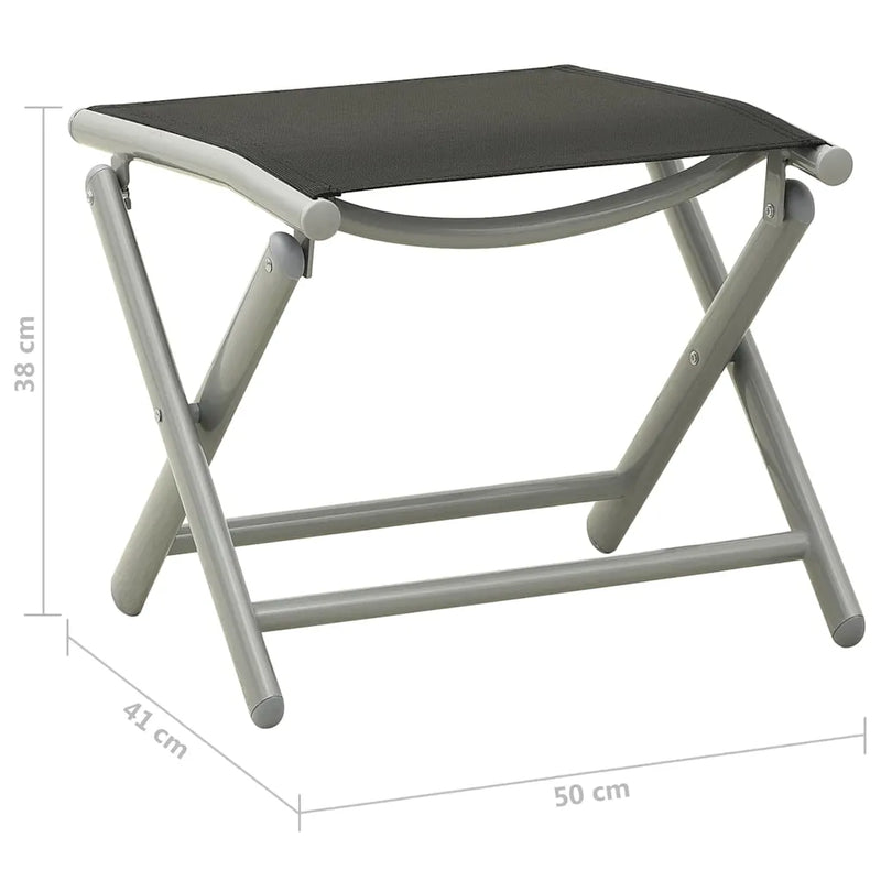 3 Piece Garden Lounge Set Textilene and Aluminium Silver