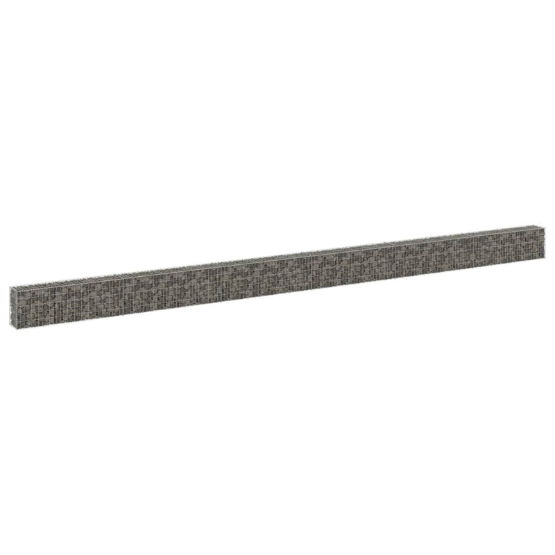 vidaXL Gabion Wall with Covers Galvanised Steel 900x30x50 cm