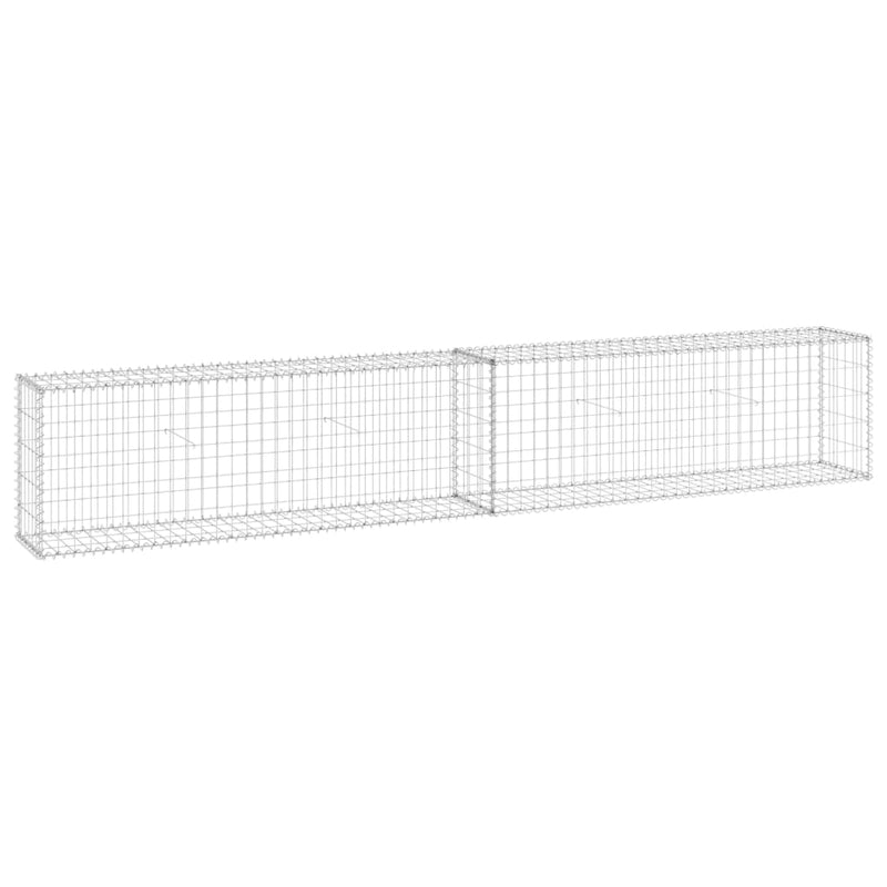 vidaXL Gabion Wall with Covers Galvanised Steel 300x30x50 cm