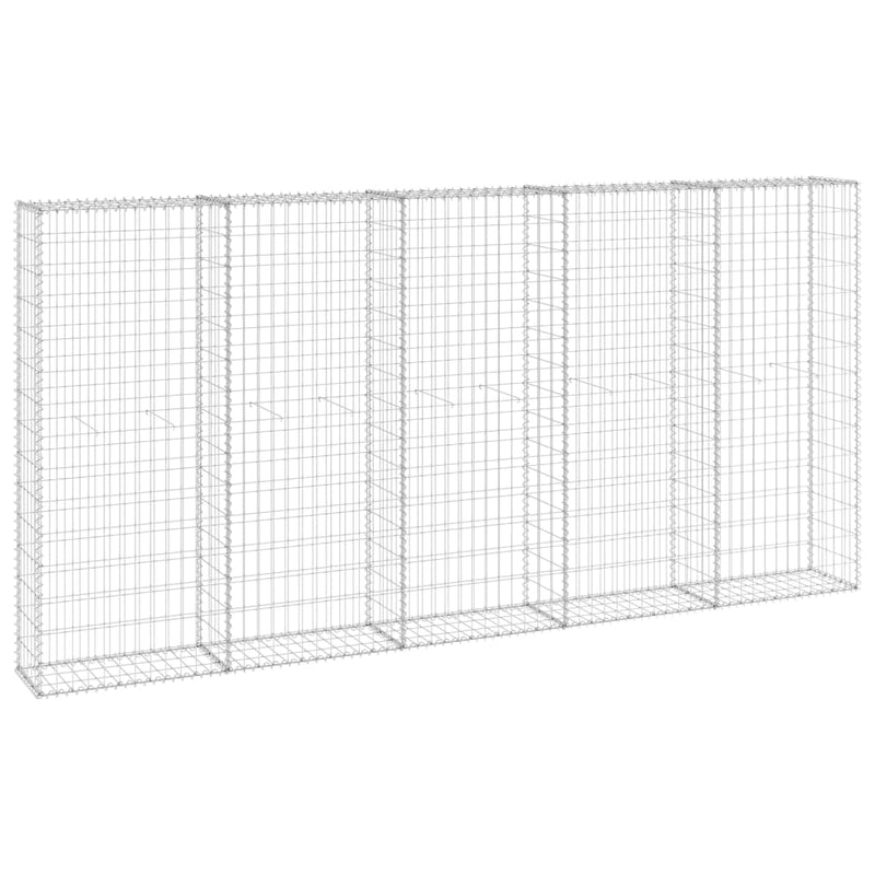 vidaXL Gabion Wall with Covers Galvanised Steel 300x30x150 cm