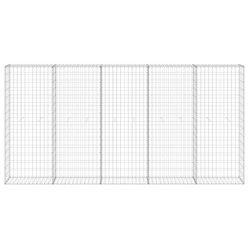 vidaXL Gabion Wall with Covers Galvanised Steel 300x30x150 cm