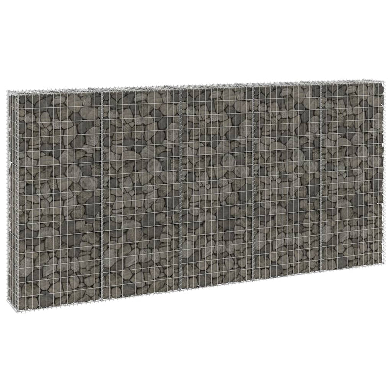 vidaXL Gabion Wall with Covers Galvanised Steel 300x30x150 cm