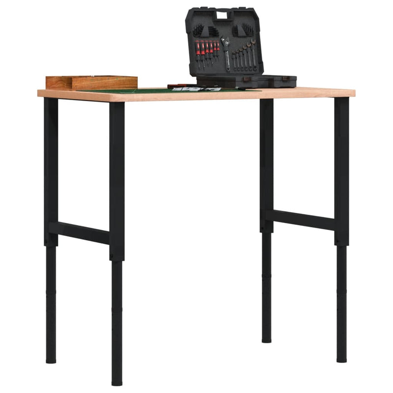 vidaXL Adjustable Work Bench Frames 2 pcs Metal 55x(69-95.5) cm Black