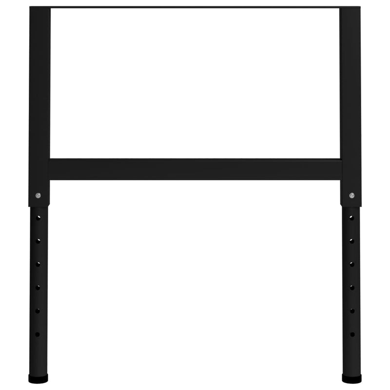 vidaXL Adjustable Work Bench Frames 2 pcs Metal 85x(69-95.5) cm Black