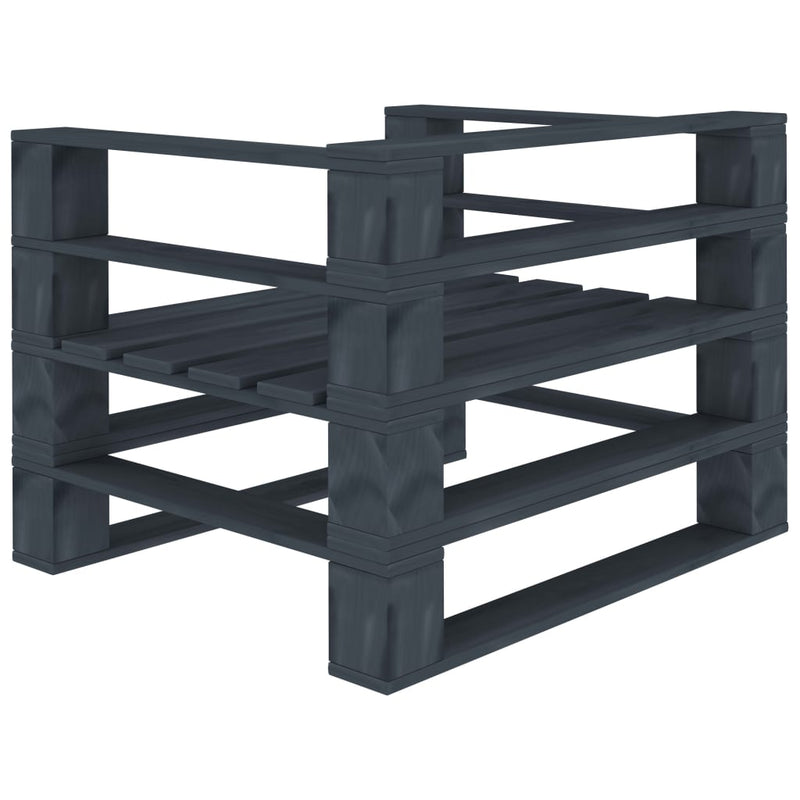 vidaXL Garden Pallet Armchair Wood Grey