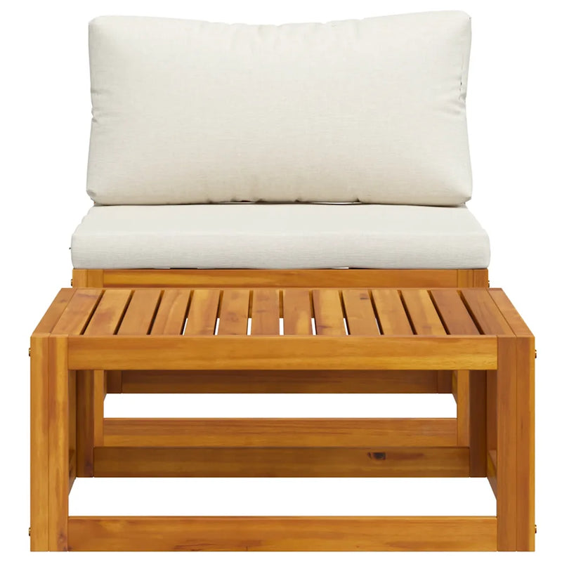2 Piece Garden Sofa Set with Cushion Solid Acacia Wood