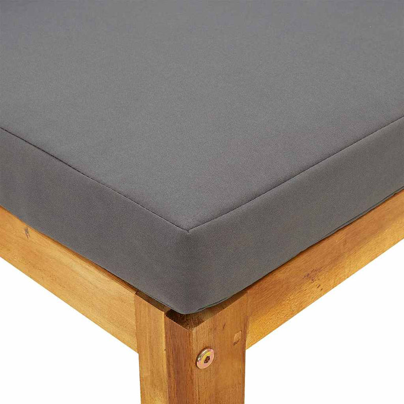 vidaXL Sectional Corner Sofa & Dark Grey Cushion Solid Acacia Wood