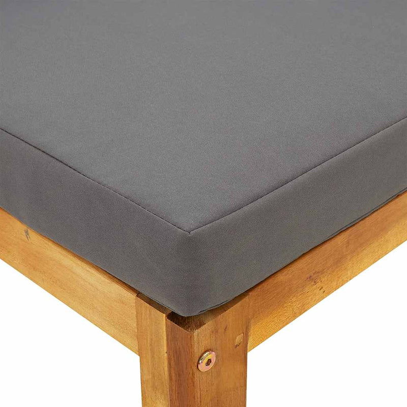 vidaXL Sectional Middle Sofa & Dark Grey Cushion Solid Acacia Wood