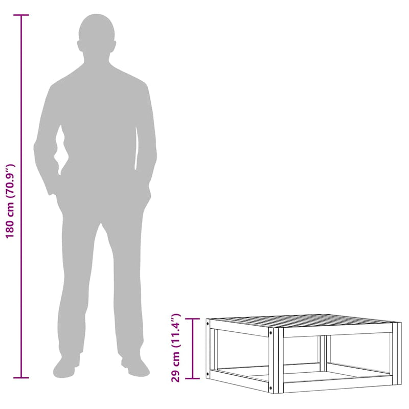 vidaXL Coffee Table 68x68x29 cm Solid Acacia Wood