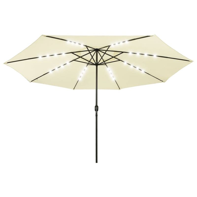 vidaXL Garden Parasol with LED Lights 400 cm Sand