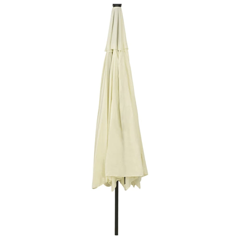vidaXL Garden Parasol with LED Lights 400 cm Sand