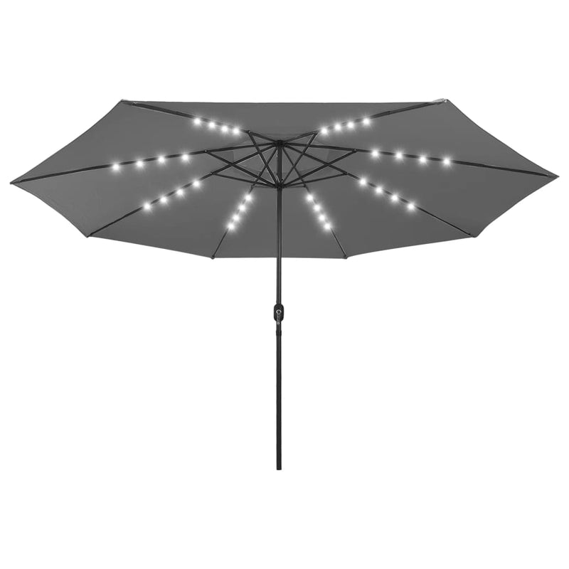 vidaXL Garden Parasol with LED Lights 400 cm Anthracite