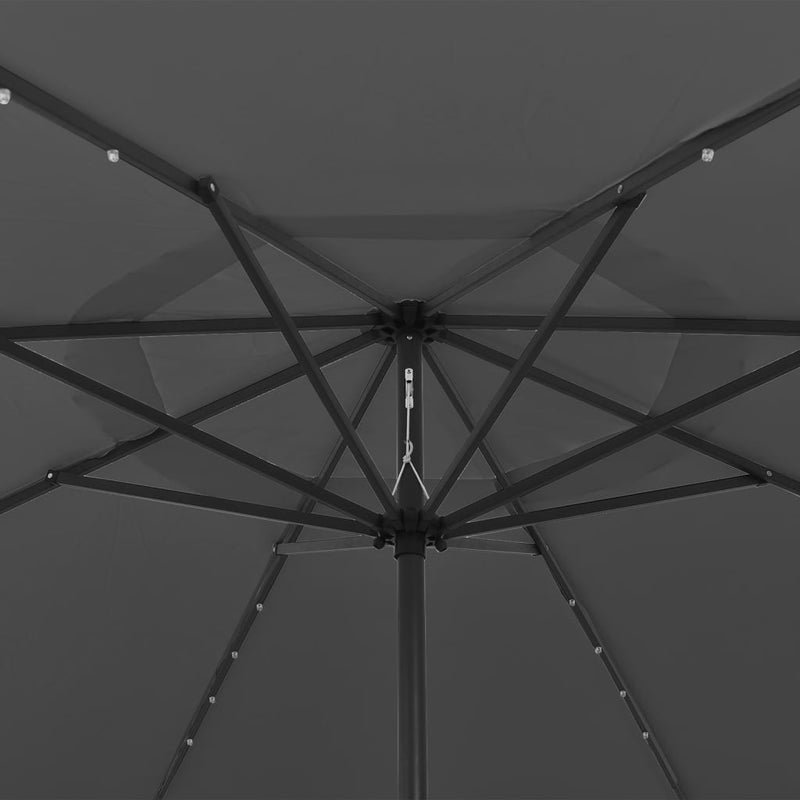 vidaXL Garden Parasol with LED Lights 400 cm Anthracite