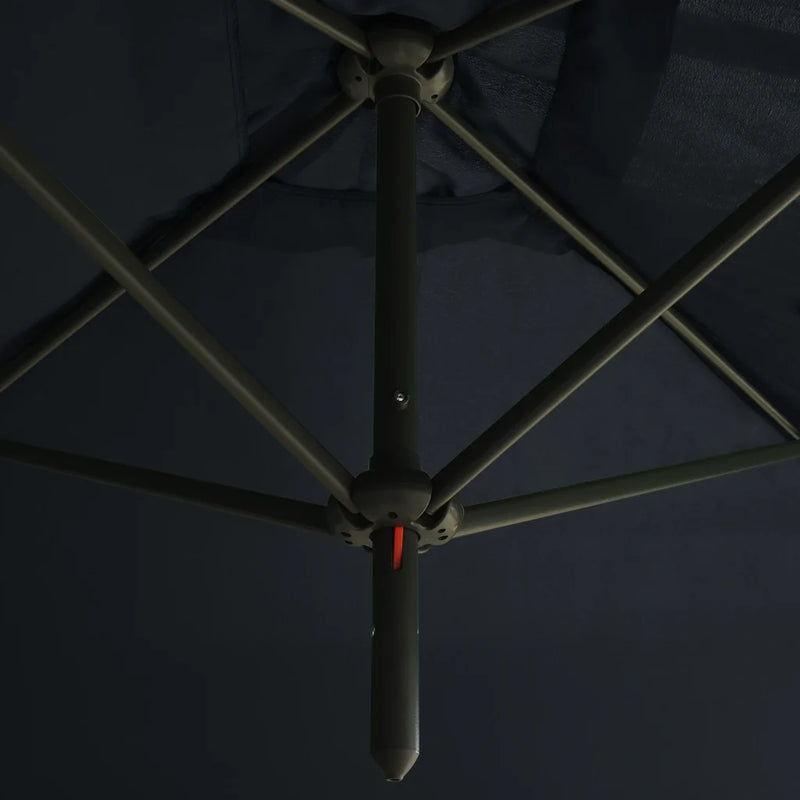 Double Garden Parasol with Steel Pole Anthracite 600x300 cm