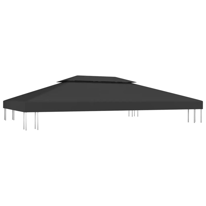 2-Tier Gazebo Top Cover 310 g/m�� 4x3 m Black