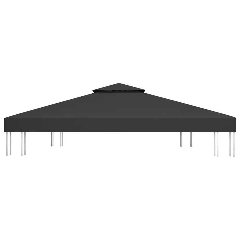 2-Tier Gazebo Top Cover 310 g/m�� 4x3 m Black