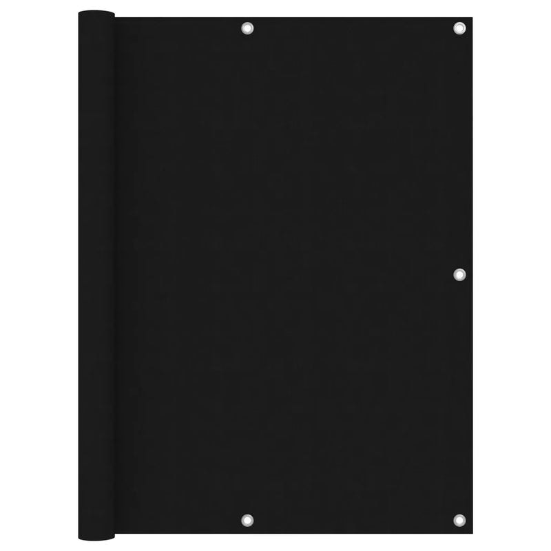Balcony Screen Black 120x600 cm Oxford Fabric
