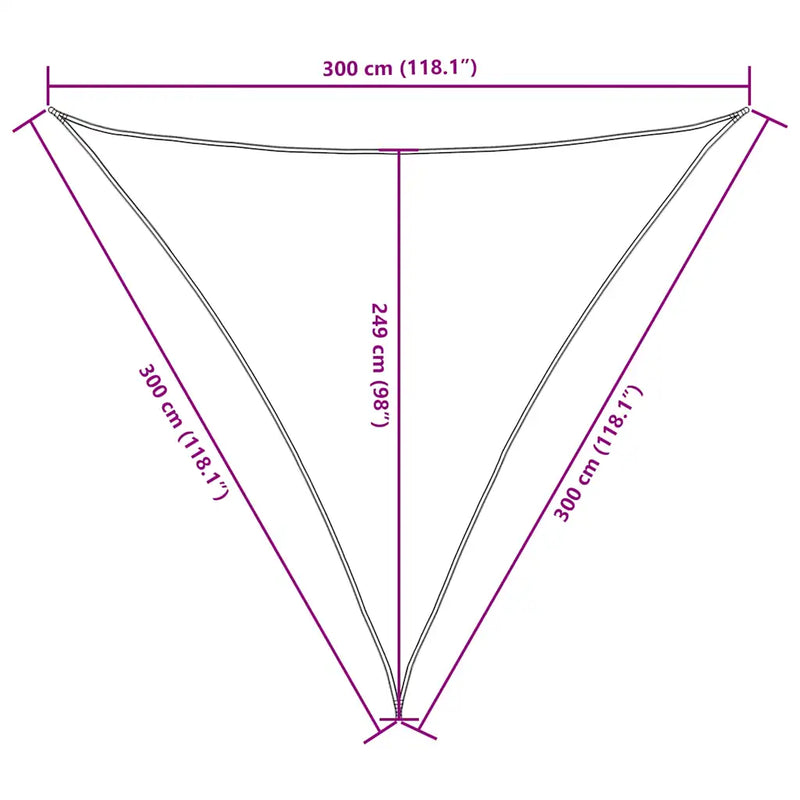 Sunshade Sail Oxford Fabric Triangular 3x3x3 m Anthracite