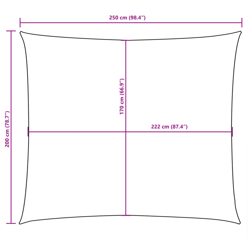 Sunshade Sail Oxford Fabric Rectangular 2x2,5 m Cream