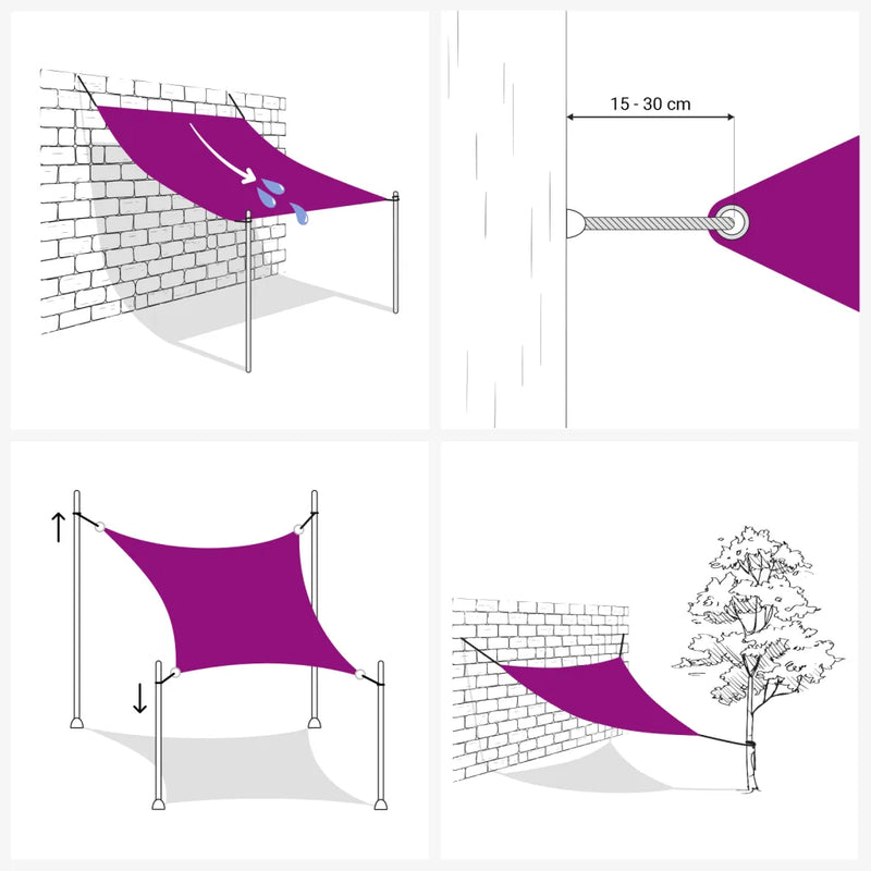 Sunshade Sail Oxford Fabric Rectangular 2,5x5 m Cream