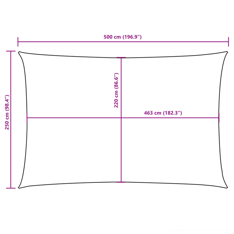 Sunshade Sail Oxford Fabric Rectangular 2,5x5 m Cream