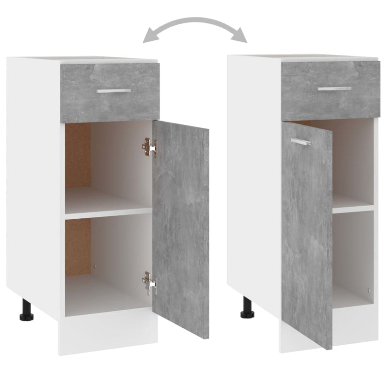 vidaXL Drawer Bottom Cabinet Lyon Concrete Grey 30x46x81.5 cm Engineered Wood