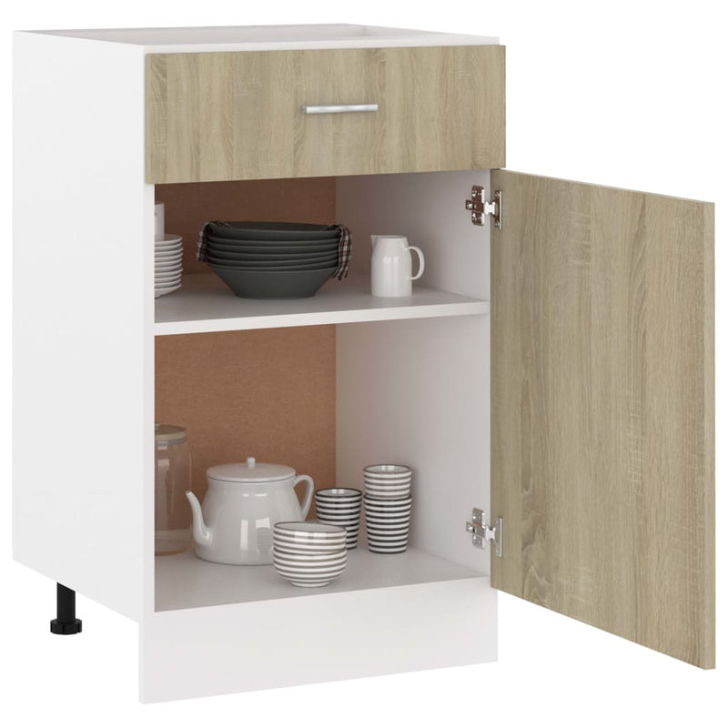 vidaXL Drawer Bottom Cabinet Lyon Sonoma Oak 50x46x81.5 cm Engineered Wood