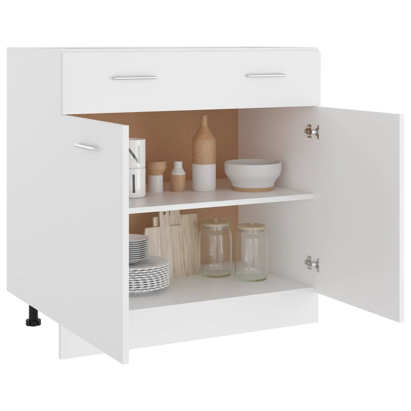 vidaXL Drawer Bottom Cabinet Lyon White 80x46x81.5 cm Engineered Wood