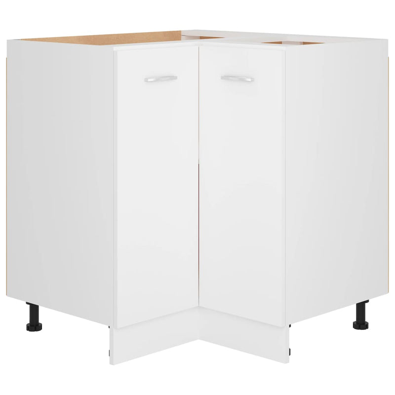 vidaXL Corner Bottom Cabinet Lyon White 75.5x75.5x81.5 cm Engineered Wood
