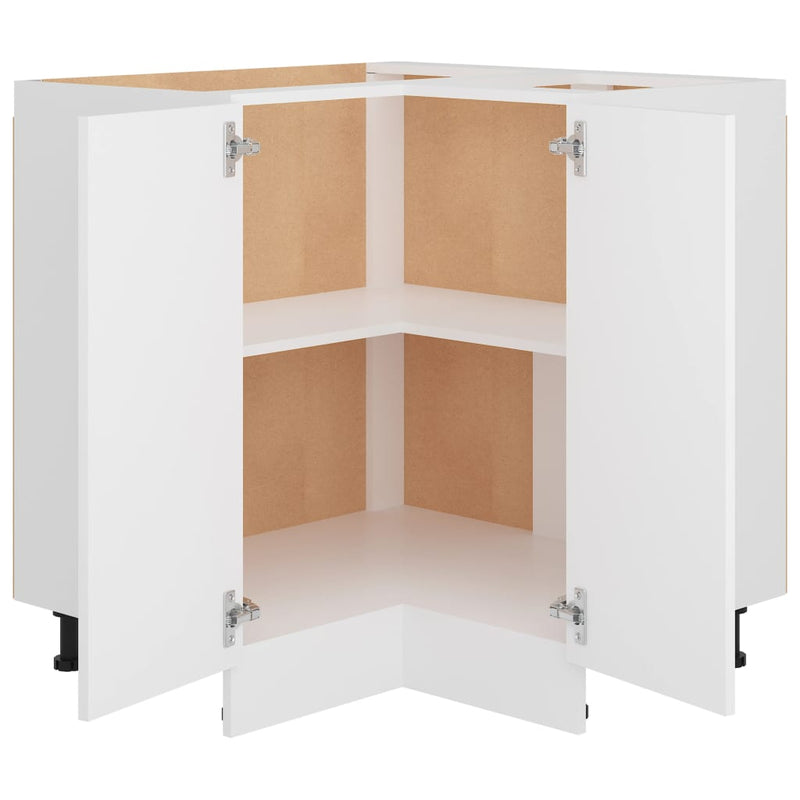 vidaXL Corner Bottom Cabinet Lyon White 75.5x75.5x81.5 cm Engineered Wood