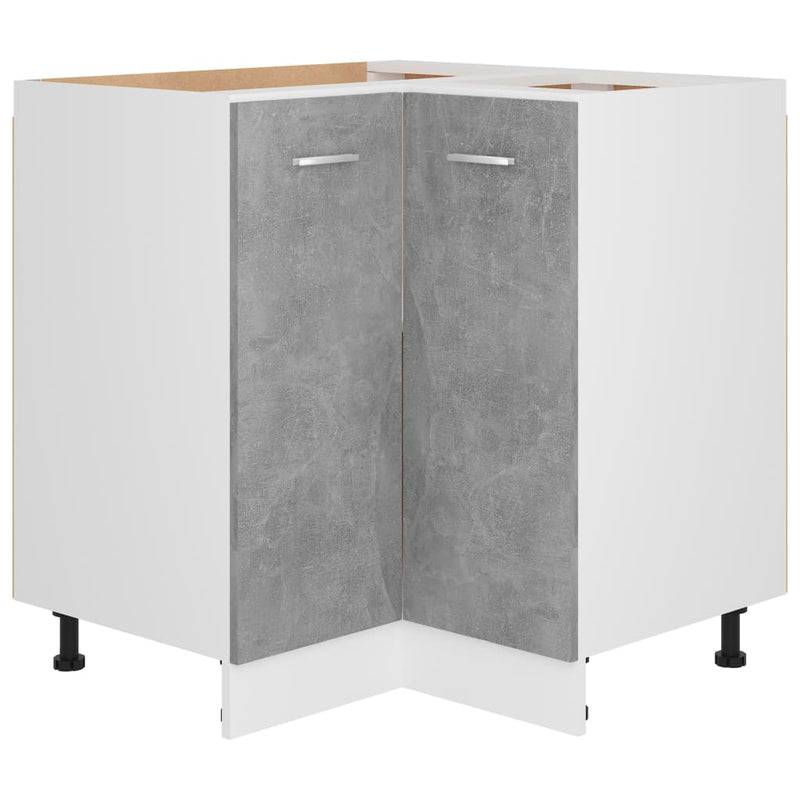 vidaXL Corner Bottom Cabinet Lyon Concrete Grey 75.5x75.5x81.5 cm Engineered Wood