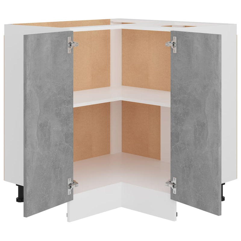 vidaXL Corner Bottom Cabinet Lyon Concrete Grey 75.5x75.5x81.5 cm Engineered Wood