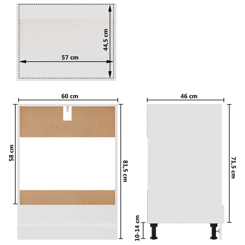 vidaXL Oven Cabinet Lyon White 60x46x81.5 cm Engineered Wood
