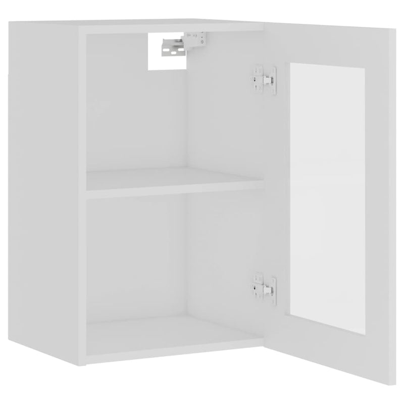 vidaXL Hanging Glass Cabinet Lyon White 40x31x60 cm Engineered Wood