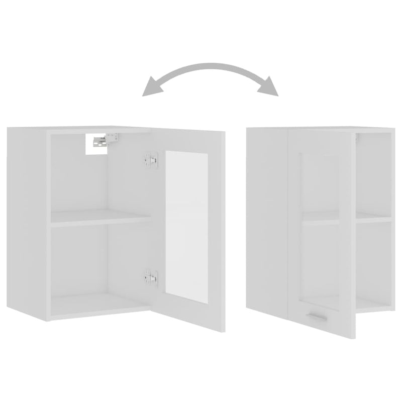 vidaXL Hanging Glass Cabinet Lyon White 40x31x60 cm Engineered Wood