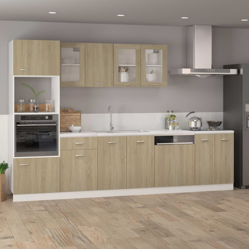 vidaXL Hanging Glass Cabinet Lyon Sonoma Oak 40x31x60 cm Engineered Wood