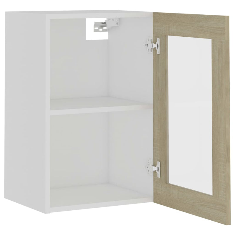 vidaXL Hanging Glass Cabinet Lyon Sonoma Oak 40x31x60 cm Engineered Wood