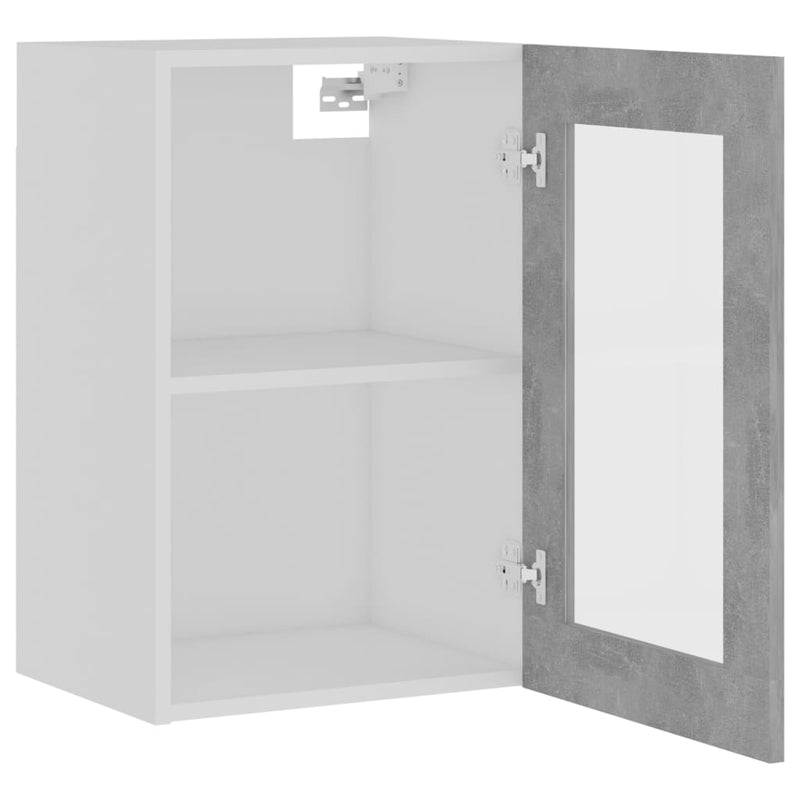 vidaXL Hanging Glass Cabinet Lyon Concrete Grey 40x31x60 cm Engineered Wood