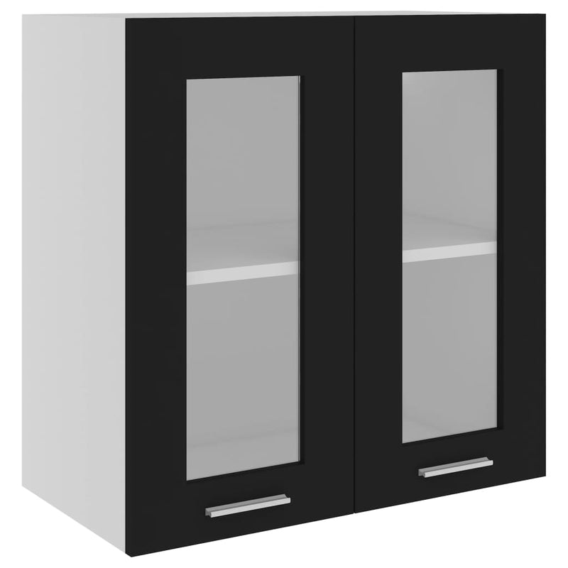 vidaXL Hanging Glass Cabinet Lyon Black  60x31x60 cm Engineered Wood