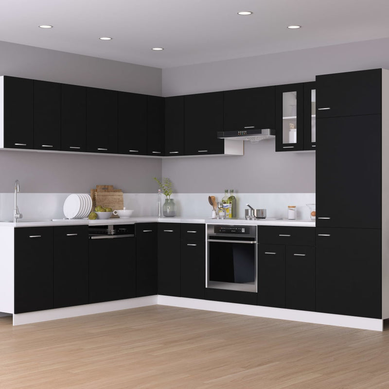 vidaXL Hanging Glass Cabinet Lyon Black  60x31x60 cm Engineered Wood