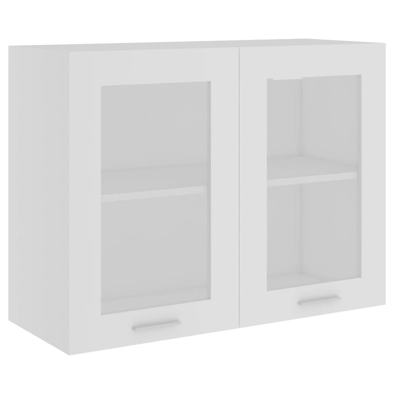 vidaXL Hanging Glass Cabinet Lyon White 80x31x60 cm Engineered Wood