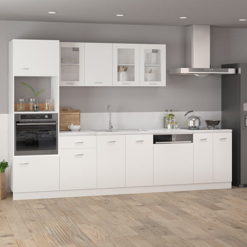 vidaXL Hanging Glass Cabinet Lyon White 80x31x60 cm Engineered Wood