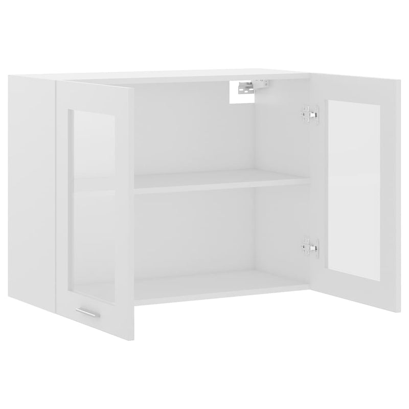 vidaXL Hanging Glass Cabinet Lyon White 80x31x60 cm Engineered Wood