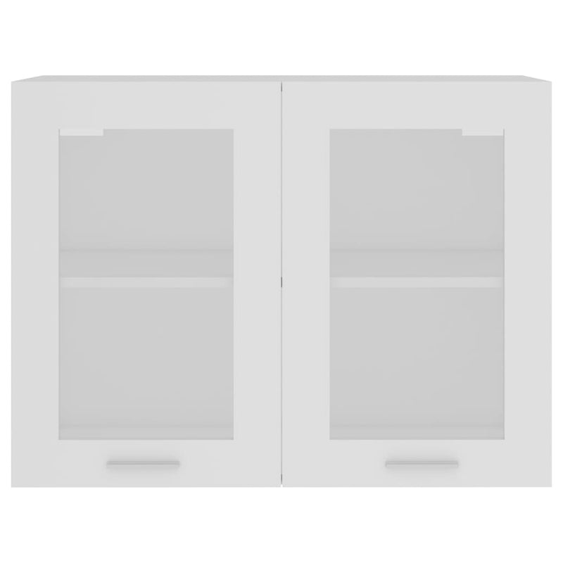vidaXL Hanging Glass Cabinet Lyon White 80x31x60 cm Engineered Wood