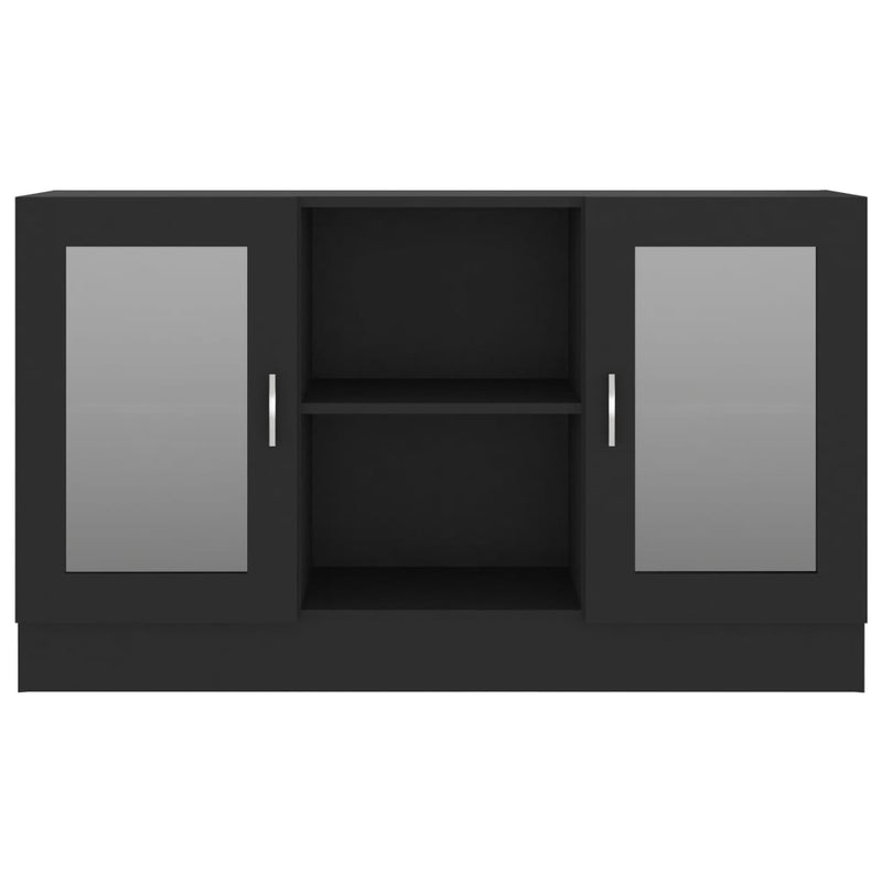 vidaXL Vitrine Cabinet Black 120x30.5x70 cm Engineered Wood