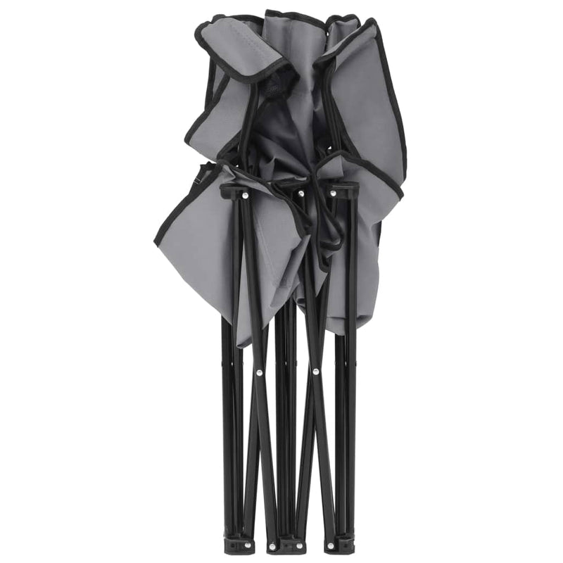 vidaXL 2-Seater Foldable Camping Chair Steel and Fabric Grey