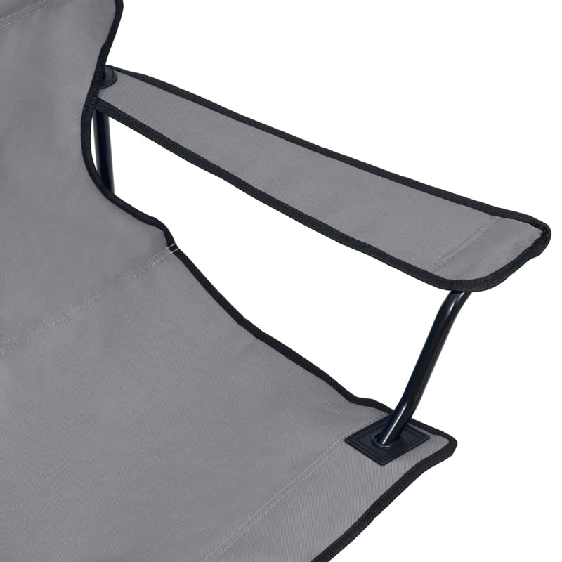 vidaXL 2-Seater Foldable Camping Chair Steel and Fabric Grey