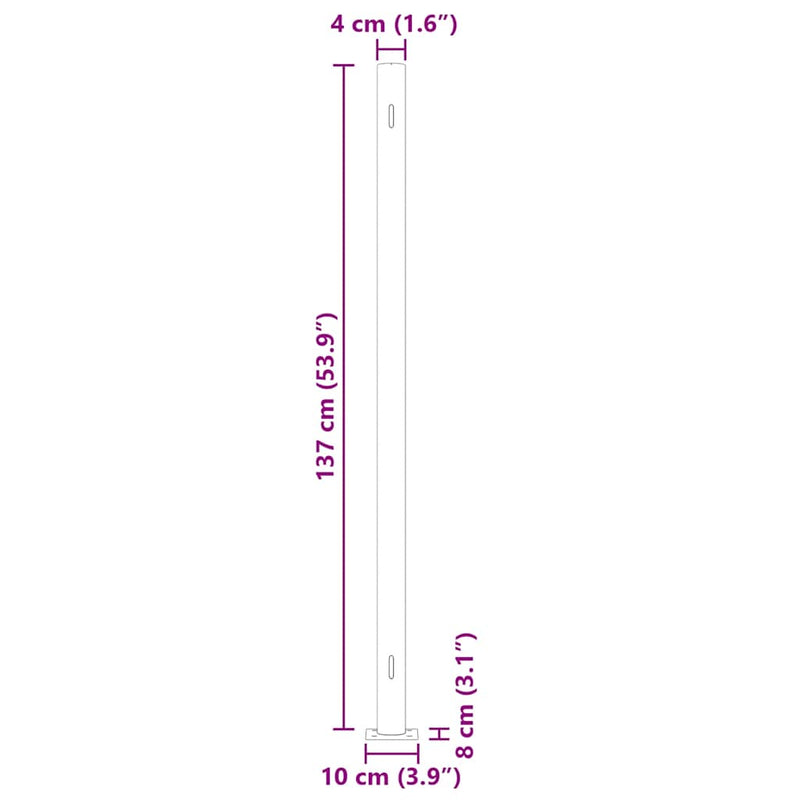 vidaXL Patio Retractable Side Awning 140x600 cm Grey