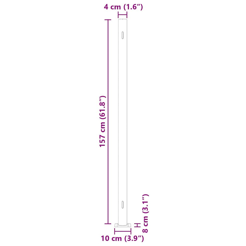 vidaXL Patio Retractable Side Awning 600x160 cm Grey